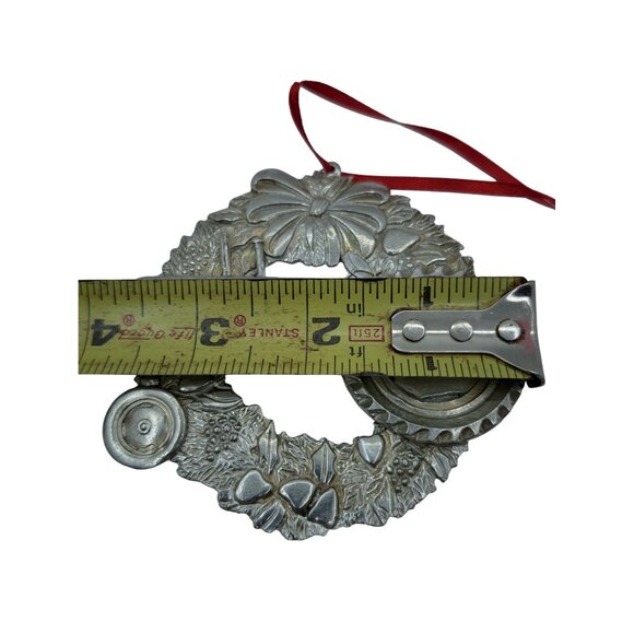 Sanders Ridge 2013 Metal tractor on wretath 3.5" Christmas Ornament - Picture 2 of 6
